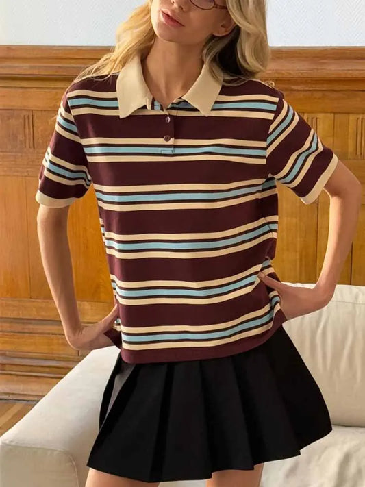 T-Shirt Rayé Femme – Style Décontracté