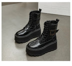 Bottines en cuir véritable pour femmes