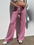 Pantalon de survêtement taille basse à rayures pour femmes
