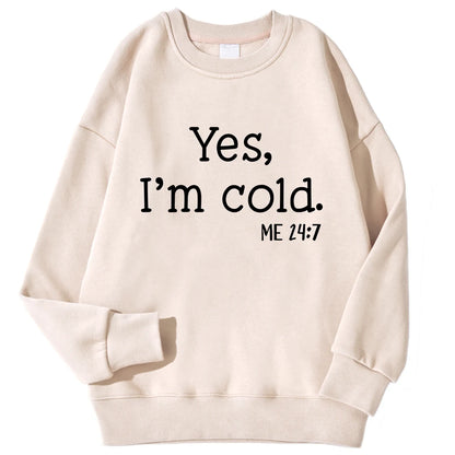 Sweat « Oui, j’ai froid » Polaire Oversize – Confort & Humour pour Femmes