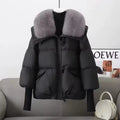 Manteau avec grand col de fourrure pour femmes