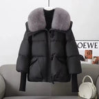 Manteau avec grand col de fourrure pour femmes