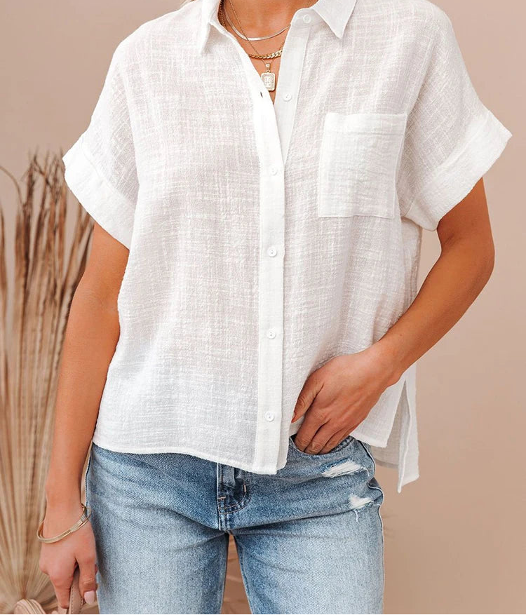 Chemise surdimensionnée en lin pour femmes