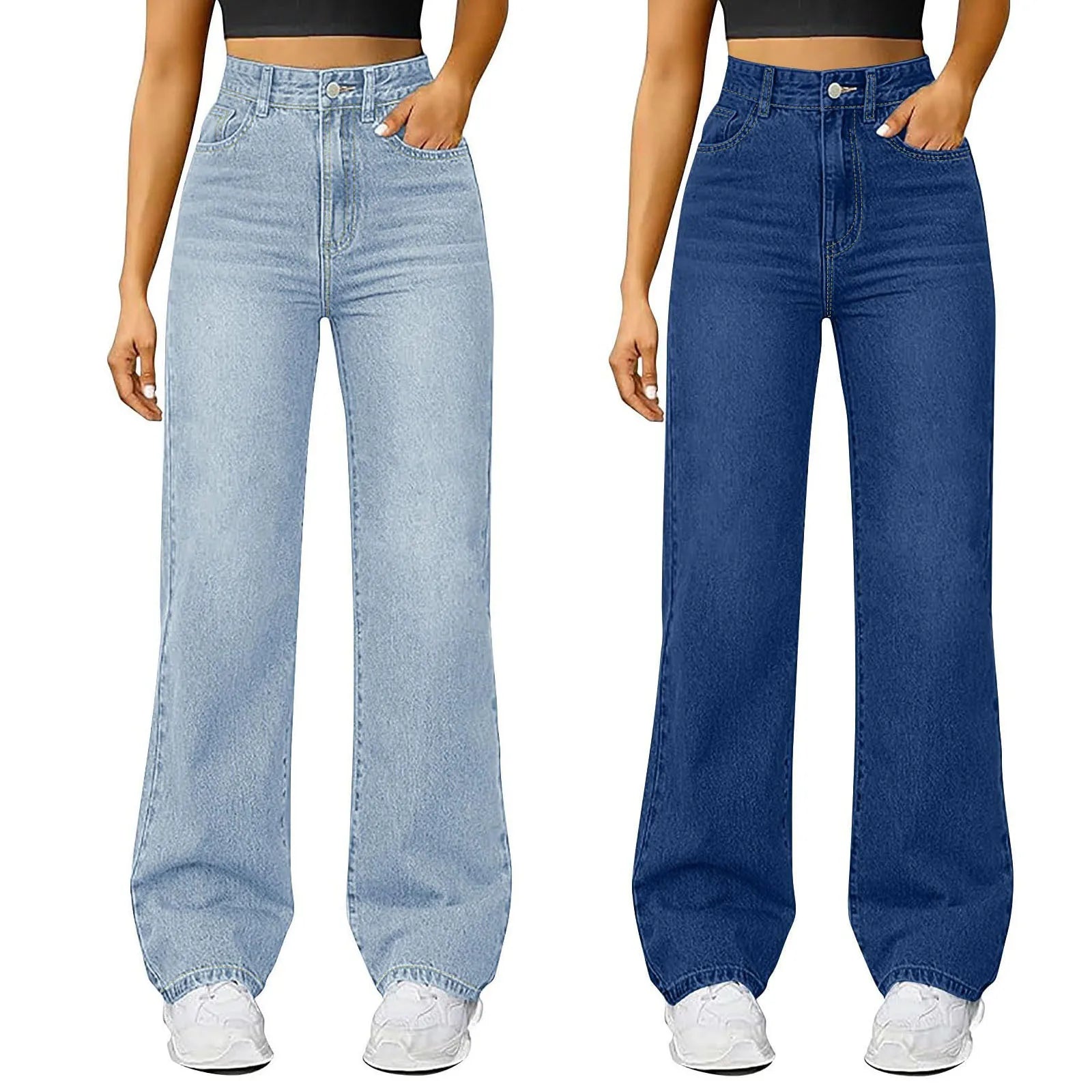 Pantalon Jean taille haute pour femmes