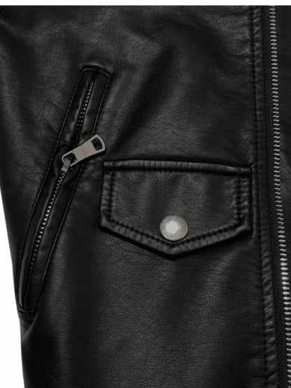 Veste perfecto femme noire en cuir synthétique