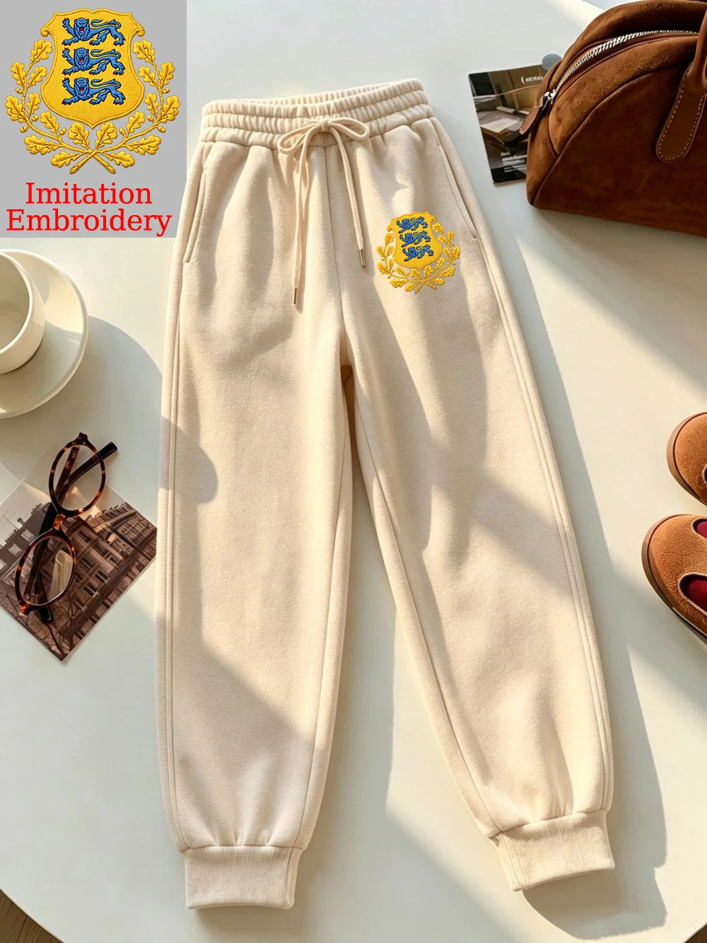 Pantalon de jogging imprimé emblème estonien pour femmes
