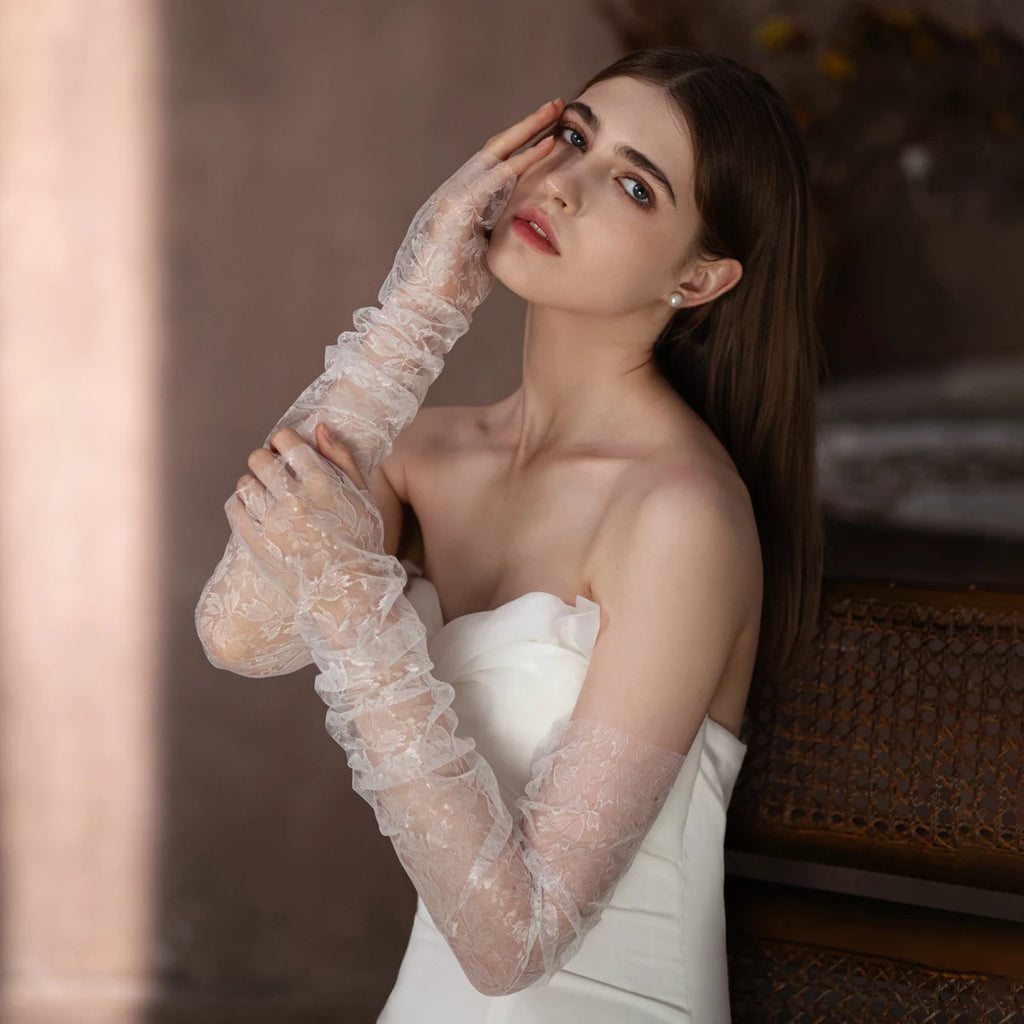 Gants sans doigts en tulle doux pour femmes