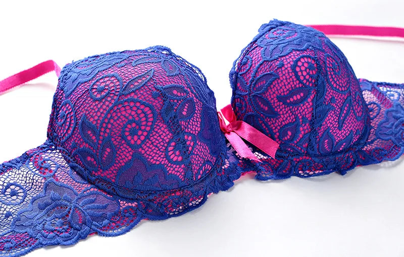 Ensemble brassière Push Up en dentelle et string pour femmes