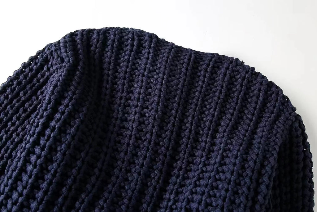 Cardigan à manches et col rond pour femmes