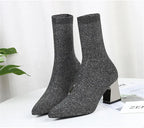 Bottines extensibles en tricot de haute qualité pour femmes