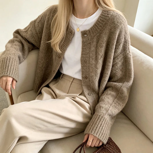 Cardigan Épais Femme – Maille et Manches Longues