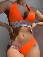 Maillot de bain deux pièce à bandage pour femmes