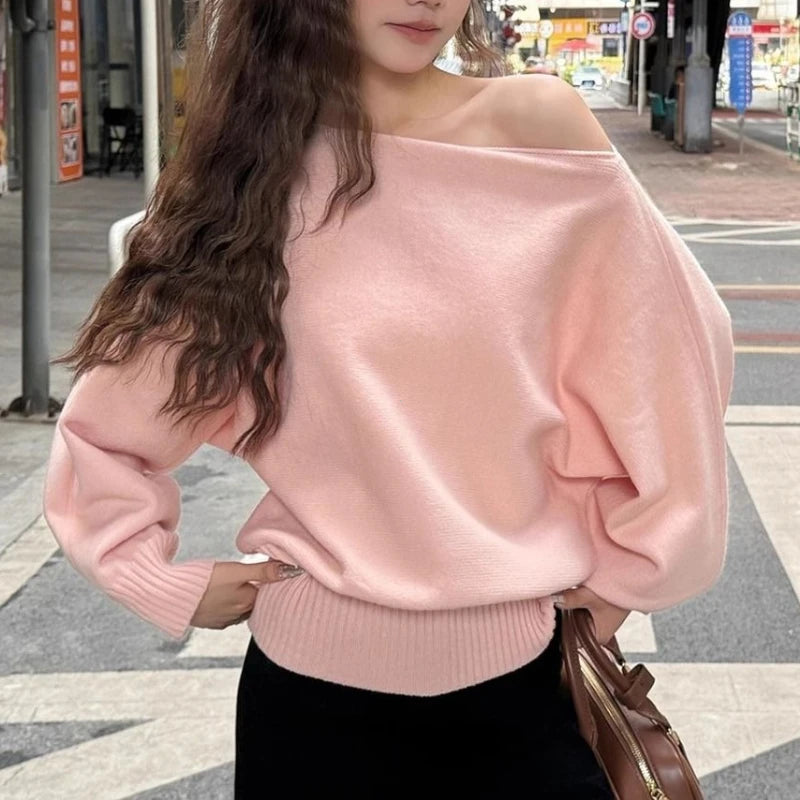 Pull tricoté à manches longues pour femmes
