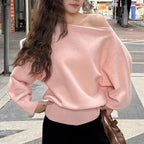 Pull tricoté à manches longues pour femmes