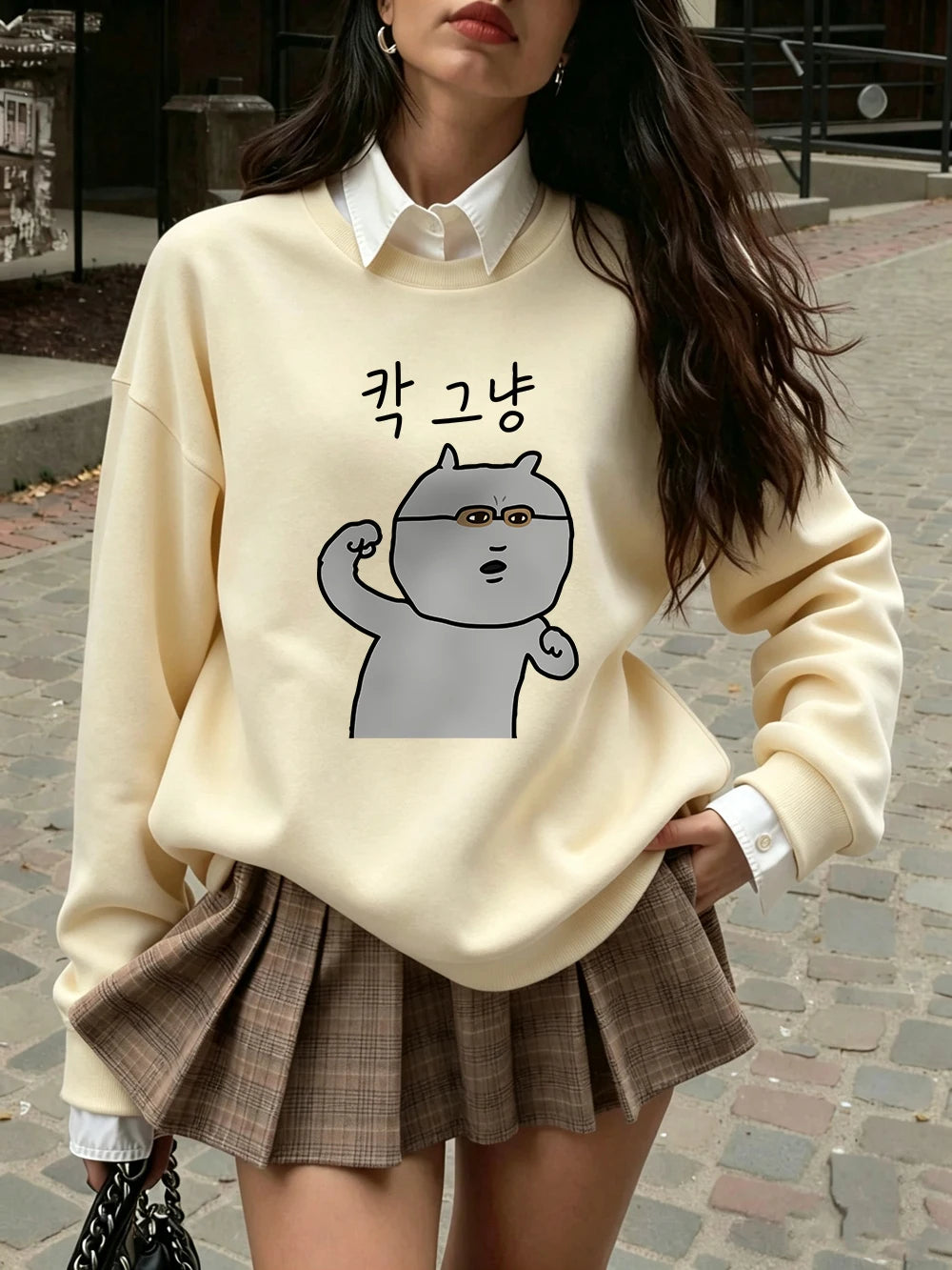 Sweat-shirt à col rond pour femmes