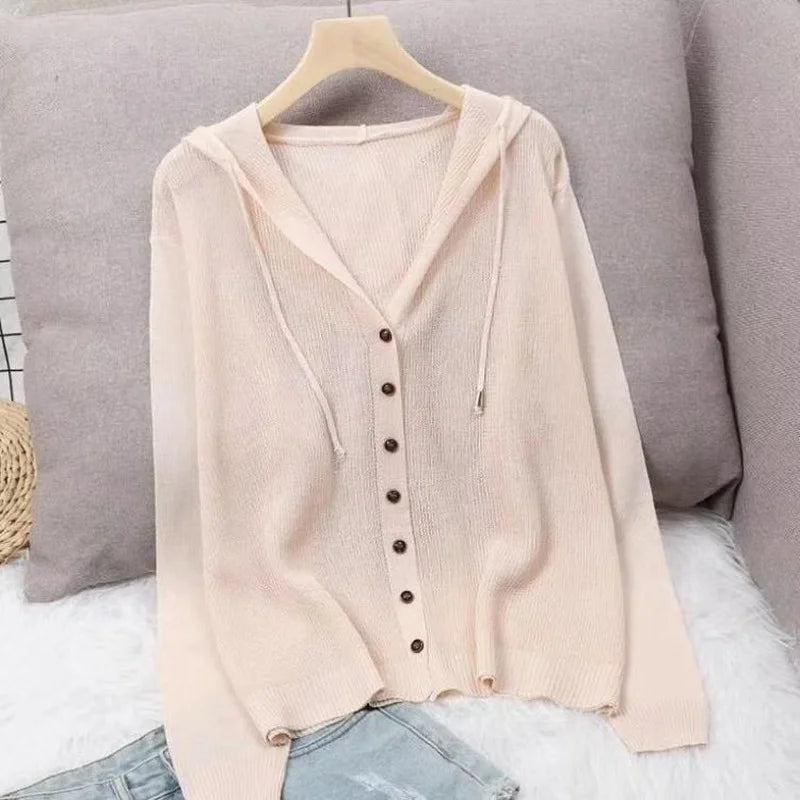 Cardigan en tricot évidé pour femmes