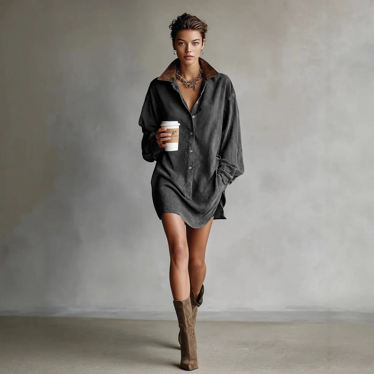 Robe courte ample et décontractée pour femmes