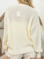 Pull en tricot brodé de lettres pour femmes