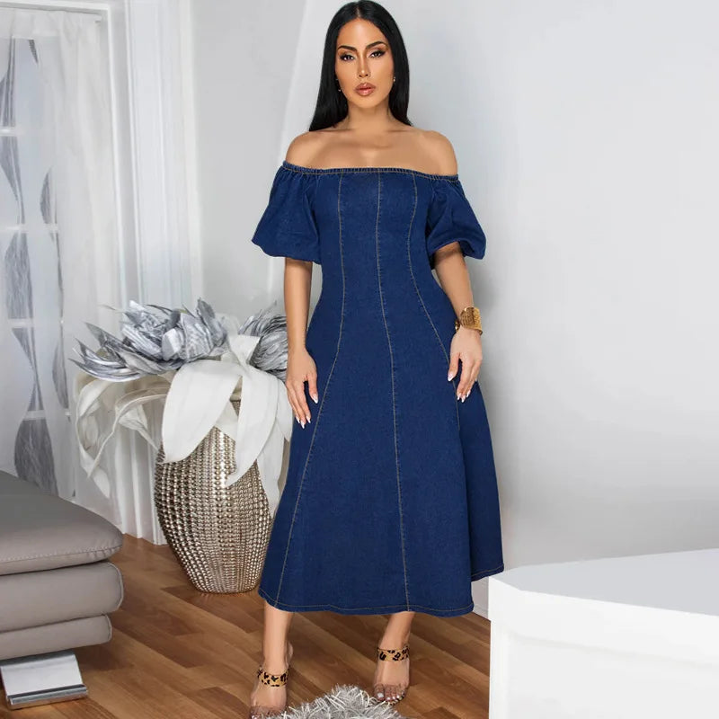 Robe longue en jean décontractée pour femmes