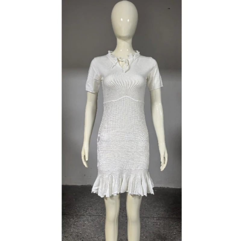 Robe courte en maille pour femmes