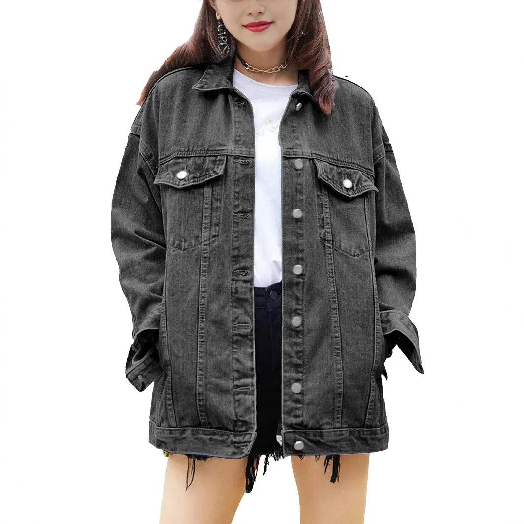 Veste en jean à manches longues pour femmes