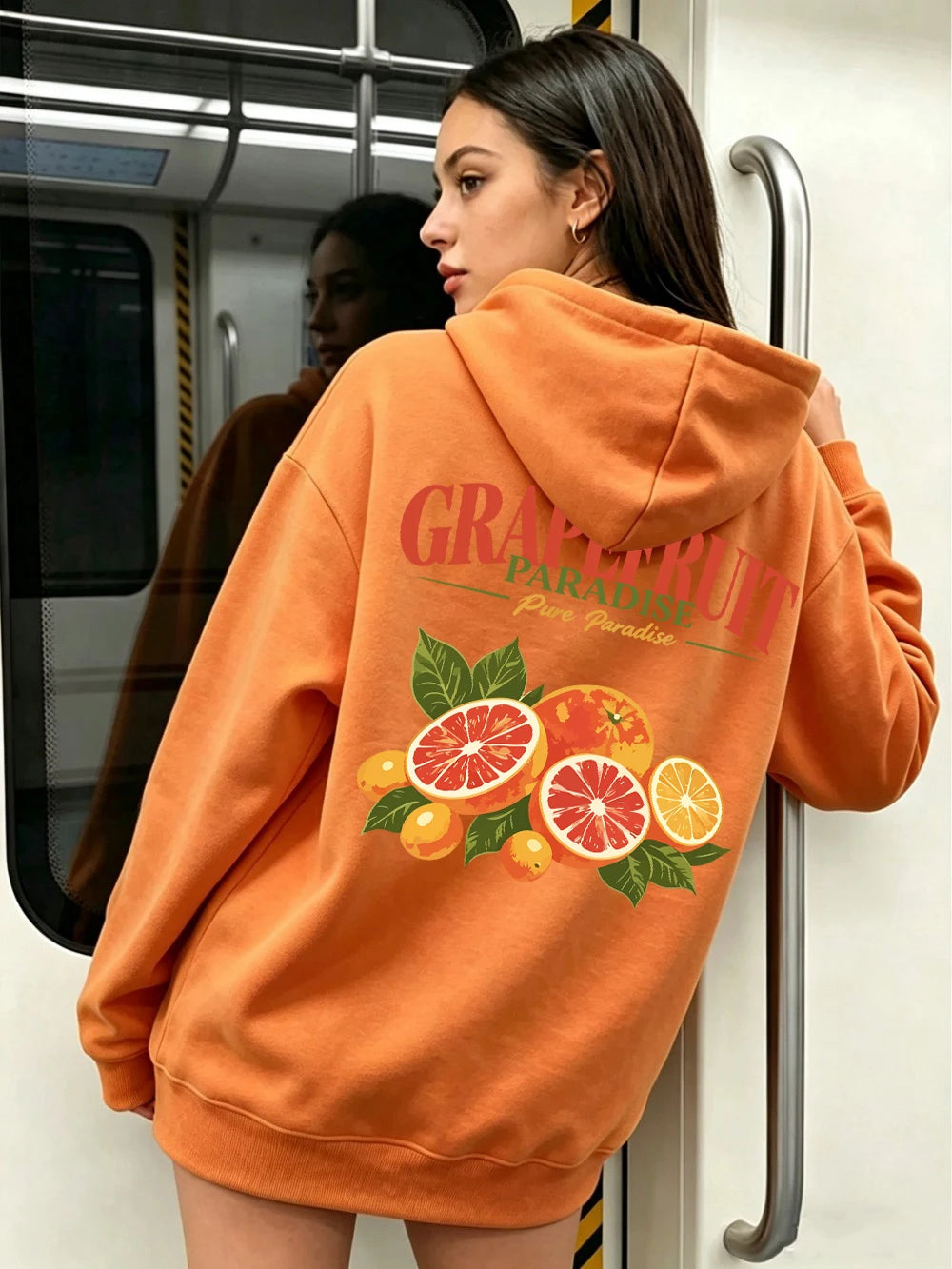 Sweat à capuche Grapefruit Paradise Prints pour femmes