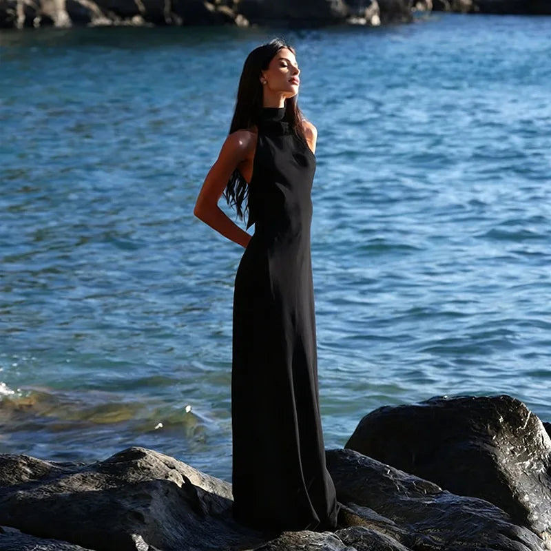 Robe Longue Satinée Femme – Tenue de Soirée Élégante