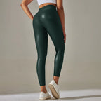 Leggings en cuir PU pour femmes