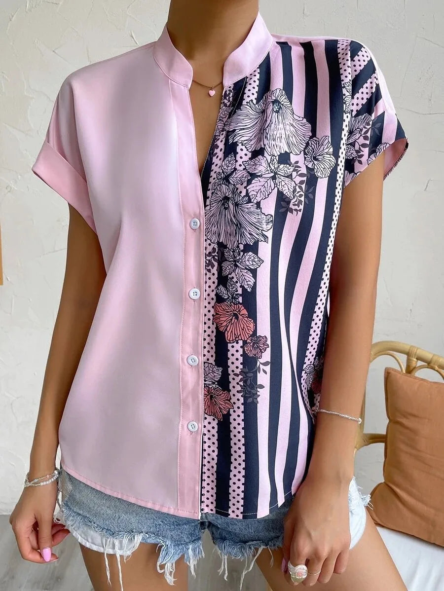 Cardigan femme à manches courtes, imprimé floral pour femmes