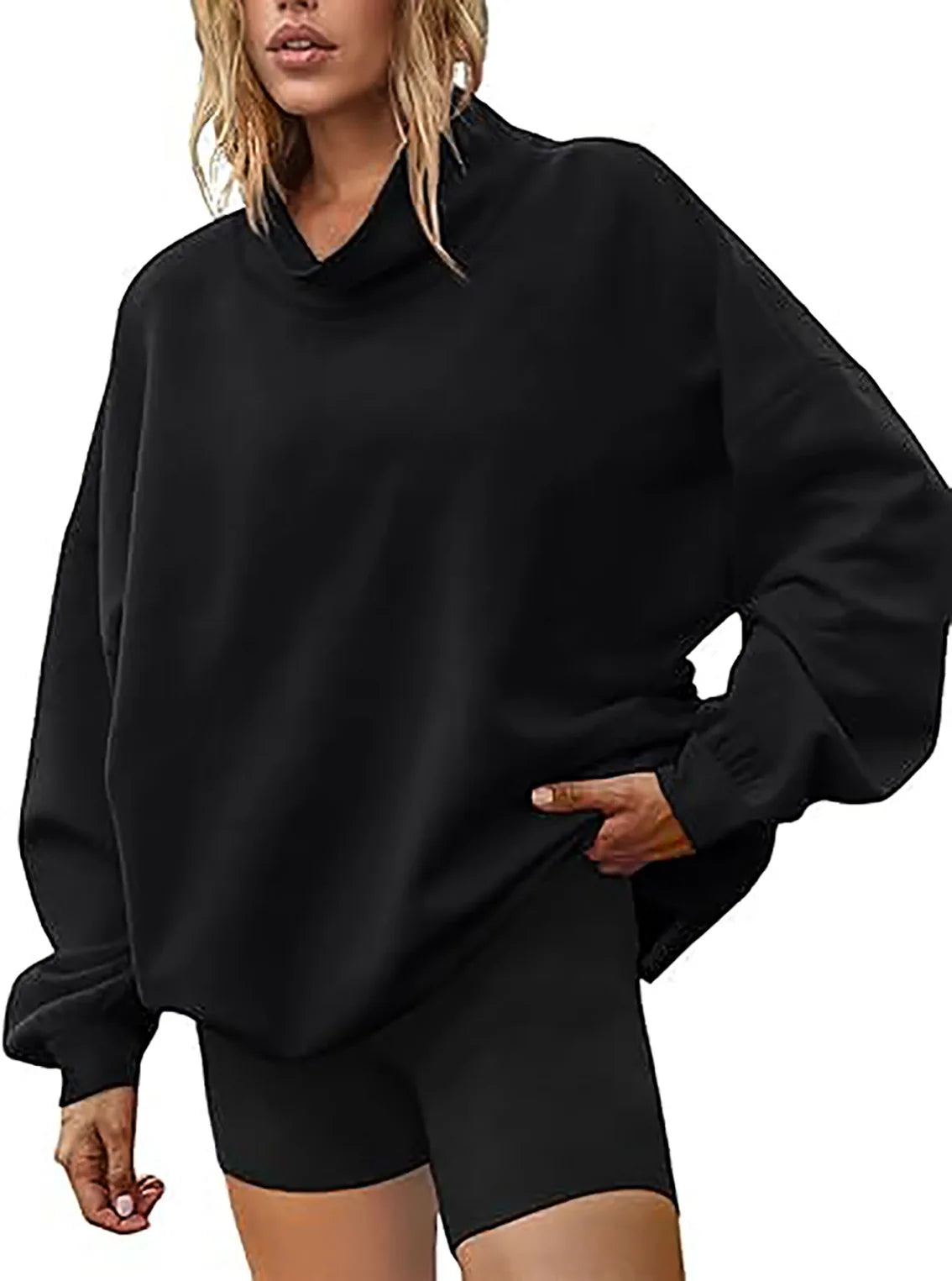 Sweat Uni Femme – Col Montant