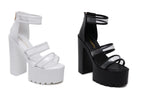 Sandales de mode transparentes en cuir talons pour femmes