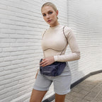 Body vintage moulant à manches longues pour femmes