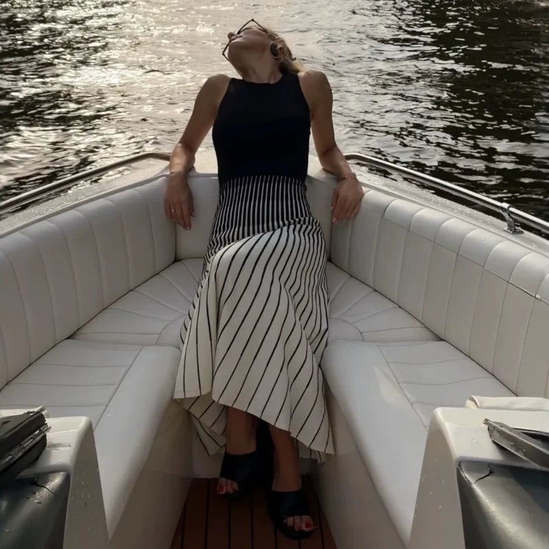 Robe en maille côtelée pour femmes