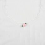Top court en dentelle florale pour femmes