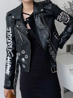 Veste courte vintage avec ceinture pour femmes