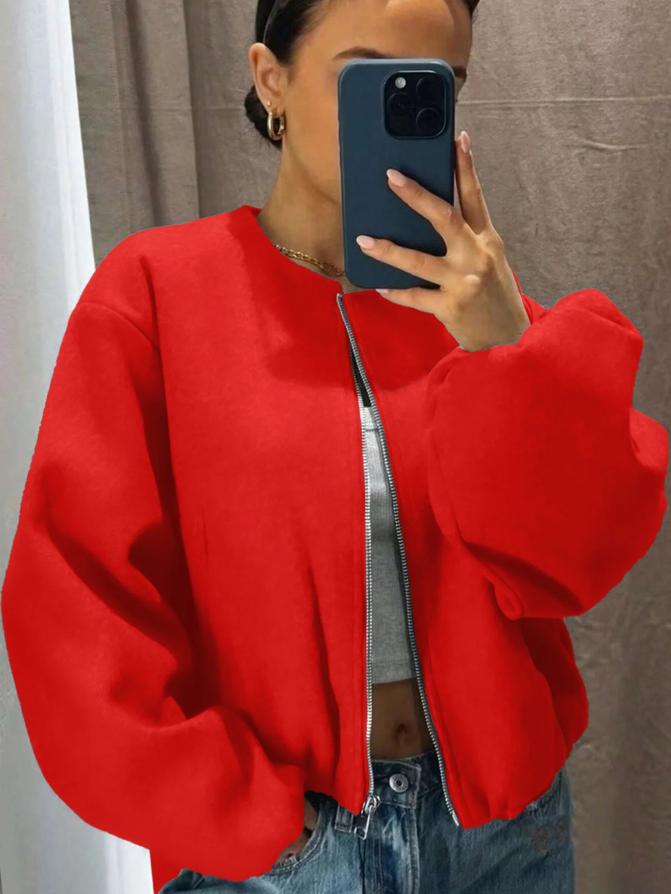 Veste cardigan à fermeture éclair pour femmes