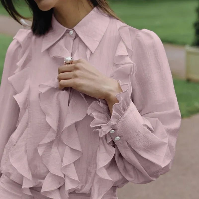 Robe mini à volants roses pour femmes