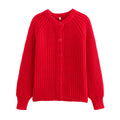 Cardigan à col rond et simple boutonnage pour femmes