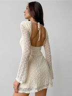 Robes courtes sexy à col rond pour femmes