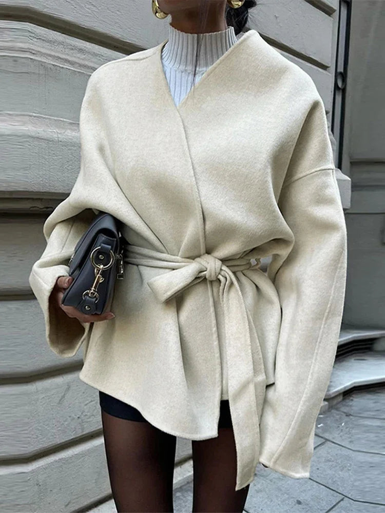 Manteau élégant à lacets pour femmes