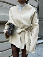 Manteau élégant à lacets pour femmes