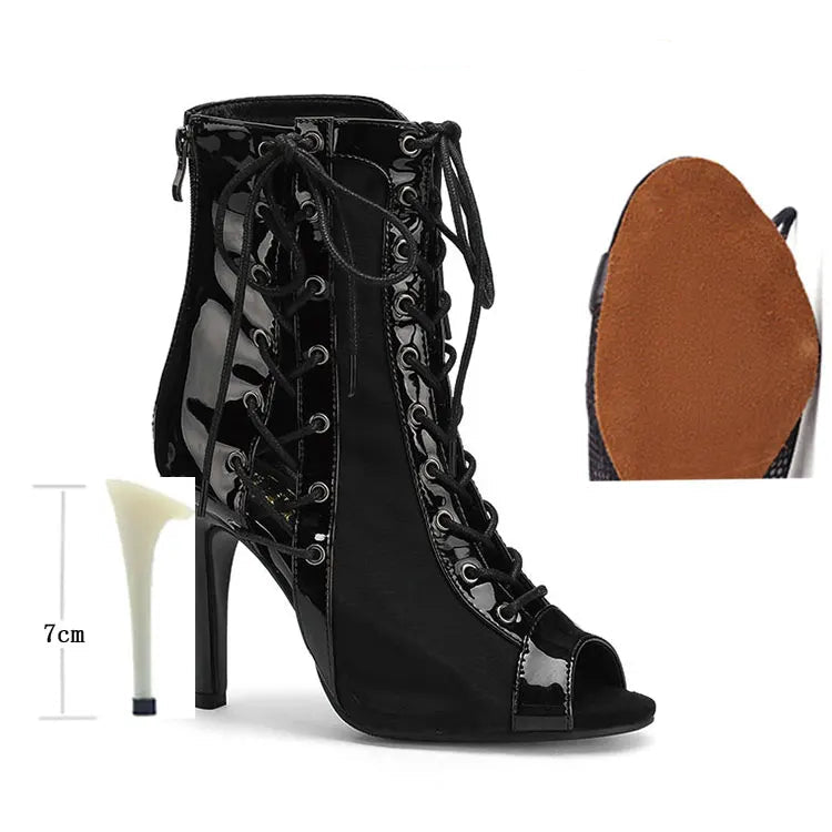 Bottines à lacets et talons hauts pour femmes