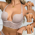 Soutien-gorge dos nu en U avec design croisé pour femmes