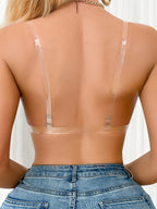 Soutien-gorge push-up sans fil noir 3/4 tasse pour femmes