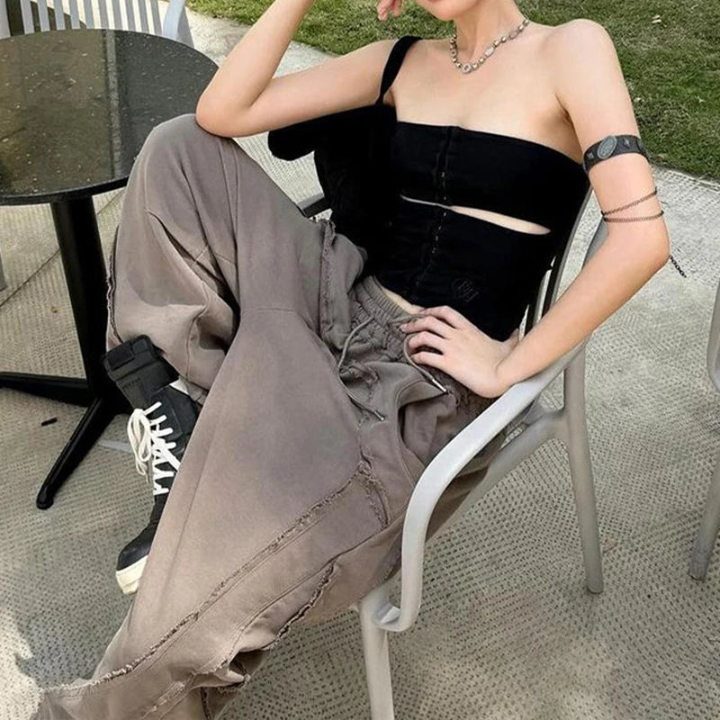 Haut Bustier Ajouré Femme – Coupe Courte et Dos Nu