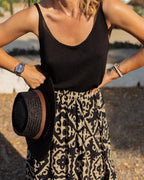 Jupe longue imprimée vintage pour femmes
