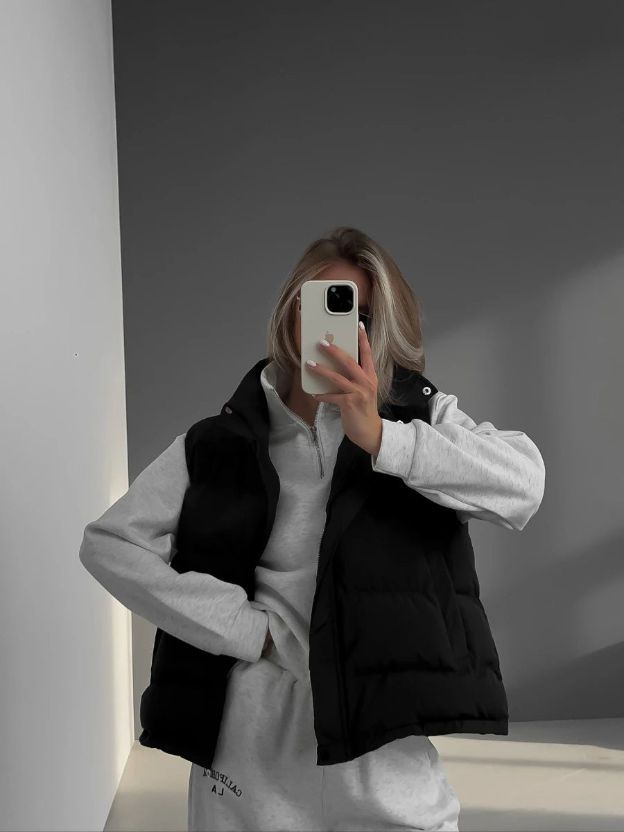 Gilet sans manches à capuche pour femmes