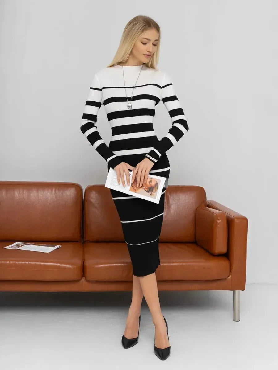 Robe à manches longues tricot pour femmes