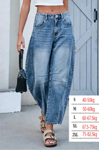Pantalon en jean délavé taille mi-basse pour femmes