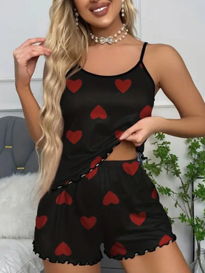 Pyjama d’Été 2 Pièces Femme – Sans Manches et Imprimé